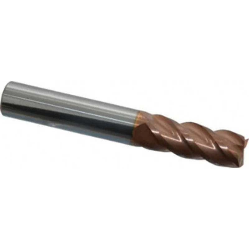 PROMAX Tools 3/8, 7/8 LOC, 3/8 Shank Diam, 2-1/2 OAL, 4 Flute, Solid Carbide Square End Mill Single End, TiCN Finish,...